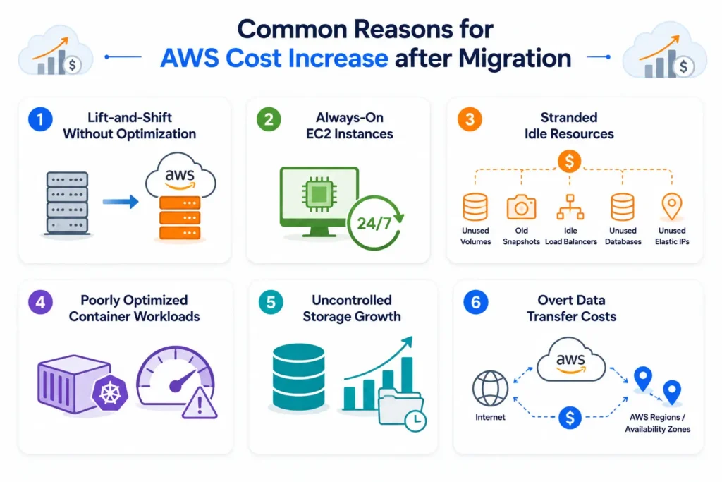 Common Reasons for AWS Cost Increase after Migration